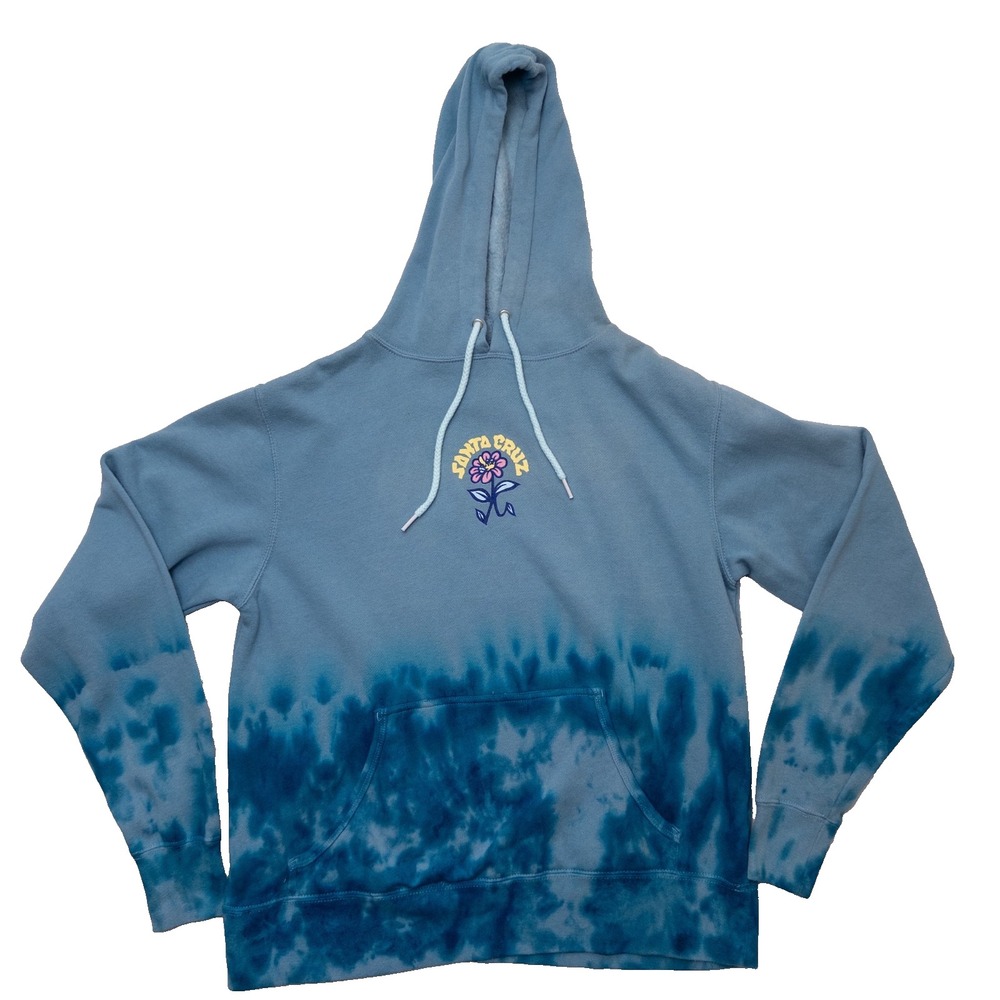 Santa Cruz‎ Women's Small Tie Dye Hoodie Blue Pullover Sweatshirt